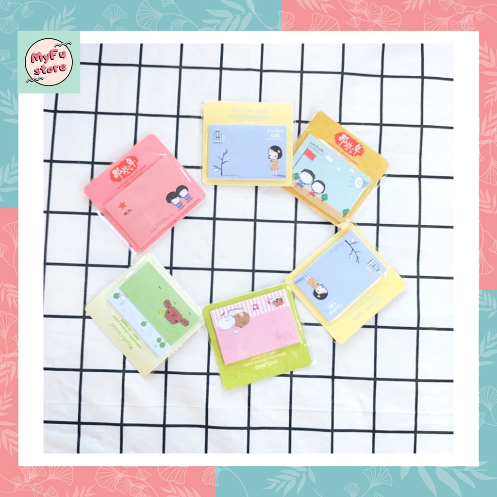 Set 30 tờ giấy note, giấy ghi chú MyFu dễ thương