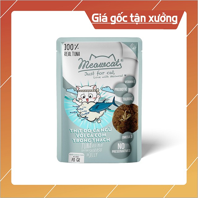 Thức Ăn Ướt Pate Meowcat 70G Cho Mèo Dạng Thạch Thơm Ngon Tuyệt Vời Mix Các Vị - Bobo Pet Shop Hà Nội