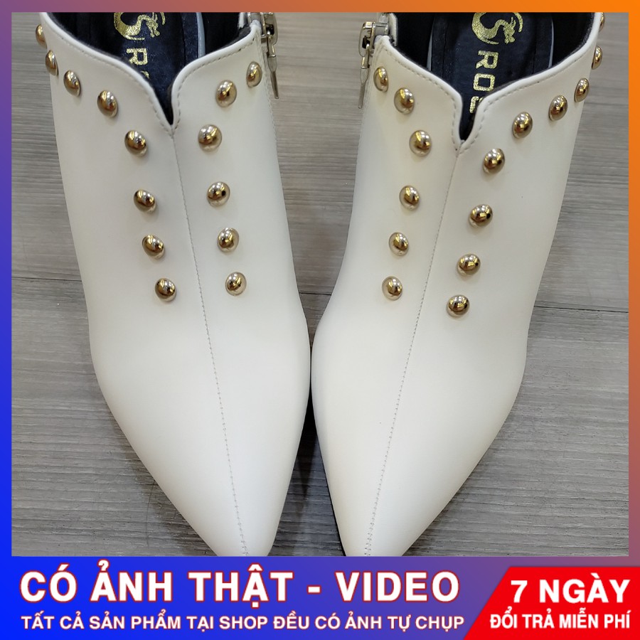 [ẢNH THẬT - FREE SHIP] Giày boots nữ cổ thấp cao cấp ROSATA RO290 - HÀNG VIỆT NAM - BKSTORE