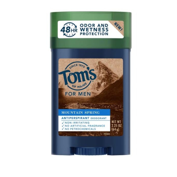 Lăn khử mùi nam dạng sáp Tom's of Maine Men's Antiperspirant Deodorant Mountain Spring 64g (Mỹ)