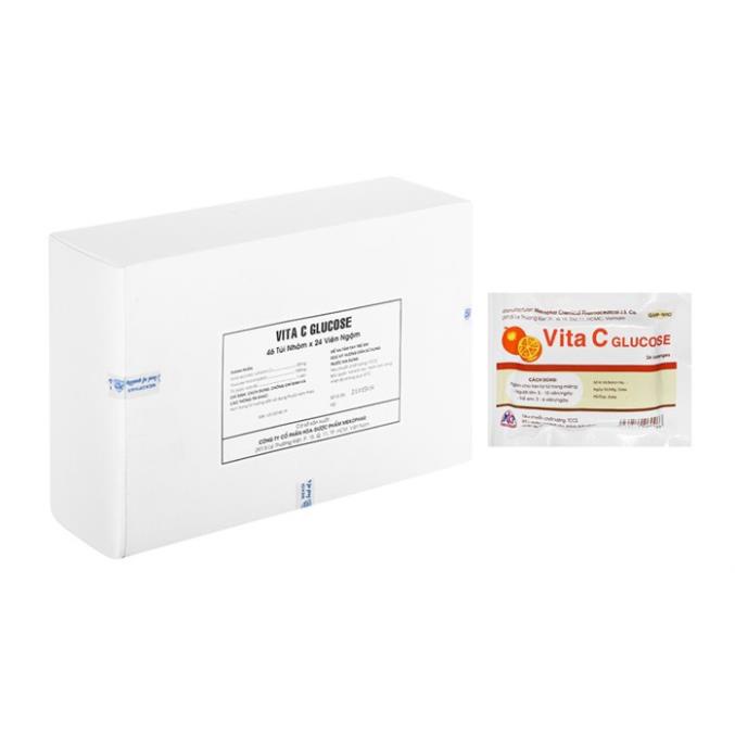 [GIÁ GỐC] Vita C glucose Kẹo Ngậm Bổ sung Vitamin C Tăng đề kháng 24 Viên