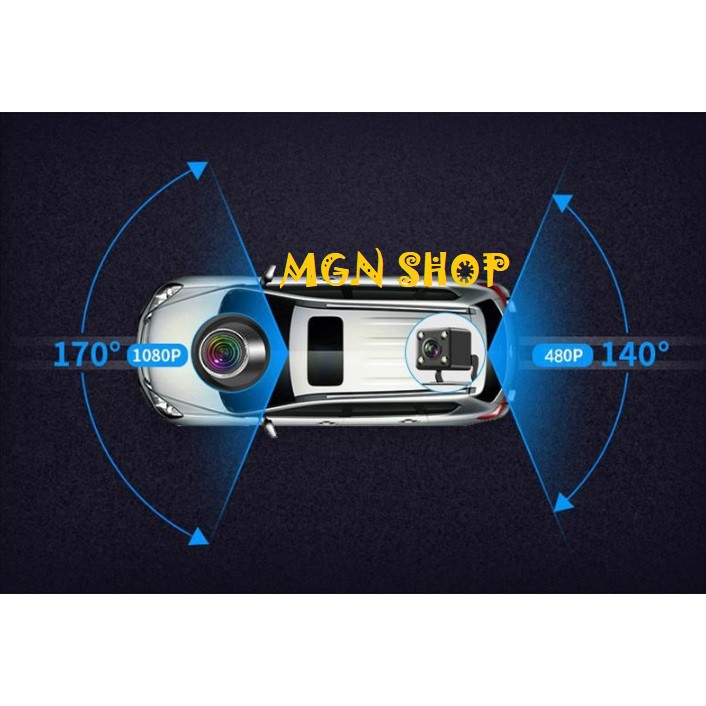 [Camera hành trình trên gương] [tích hợp camera lùi] [không thẻ nhớ] Full HD 1080 Touch Dual Lens Driving Recorder