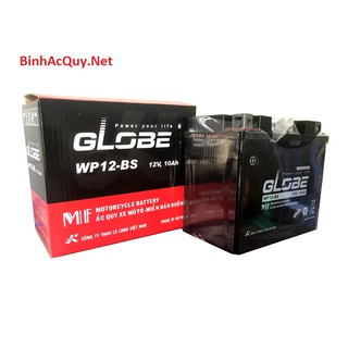 Ắc quy xe máy globe wp12-bs , bình ắc quy khô dùng cho xe vespa, piazo