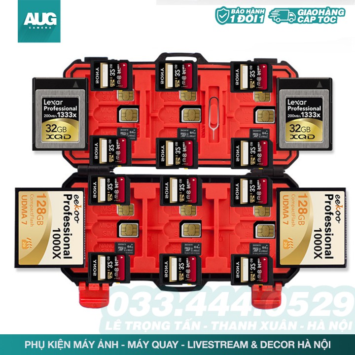 Hộp Đựng Thẻ Nhớ Máy Ảnh, Máy Quay DESIONTAL Thiết Kế Chống Nước, Chống Shock cho Thẻ nhớ XQD/CF/TF/MSD/SD/Micro SIM/NA