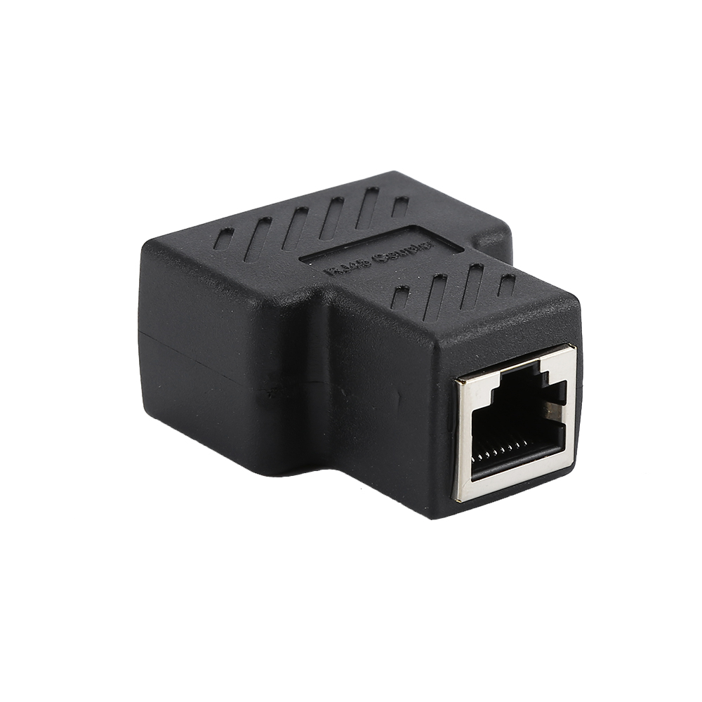 【Ready Stock】 New adapter connector 1 to 2 LAN RJ45 eight core standard jack socket Splitter Extender Plug for Ethernet Network Cable