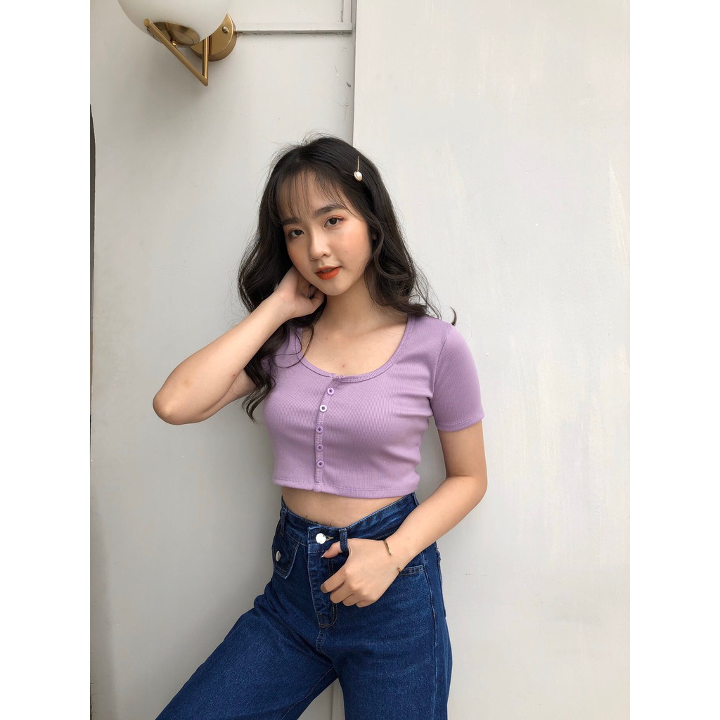 [ Mã WASTAPR giảm 10K đơn 50K] ÁO CROPTOP LEN TĂM CÚC DỌC 6 MÀU LOẠI MỚI - CROPTOP CÚC NGỰC TÍM XANH MINT HOT | BigBuy360 - bigbuy360.vn