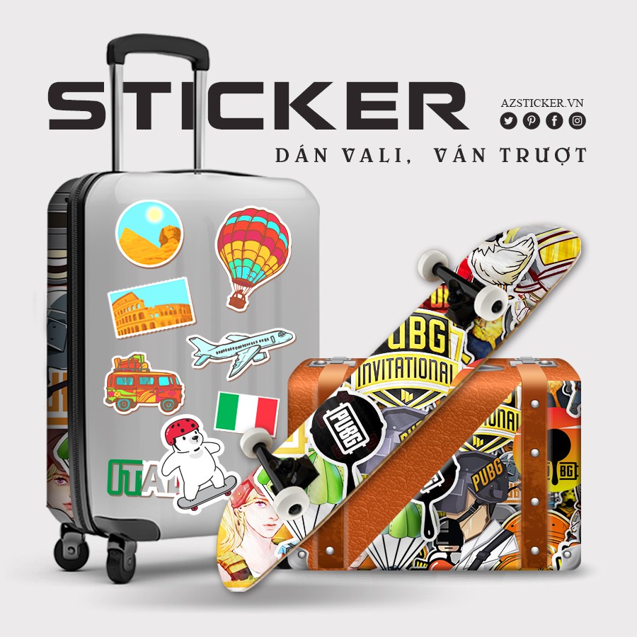 Sticker PUBG | Dán Nón Bảo Hiêm, Điện Thoại, Laptop, Bình Nước...Chống Nước, Chống Bay Màu | STK128-100