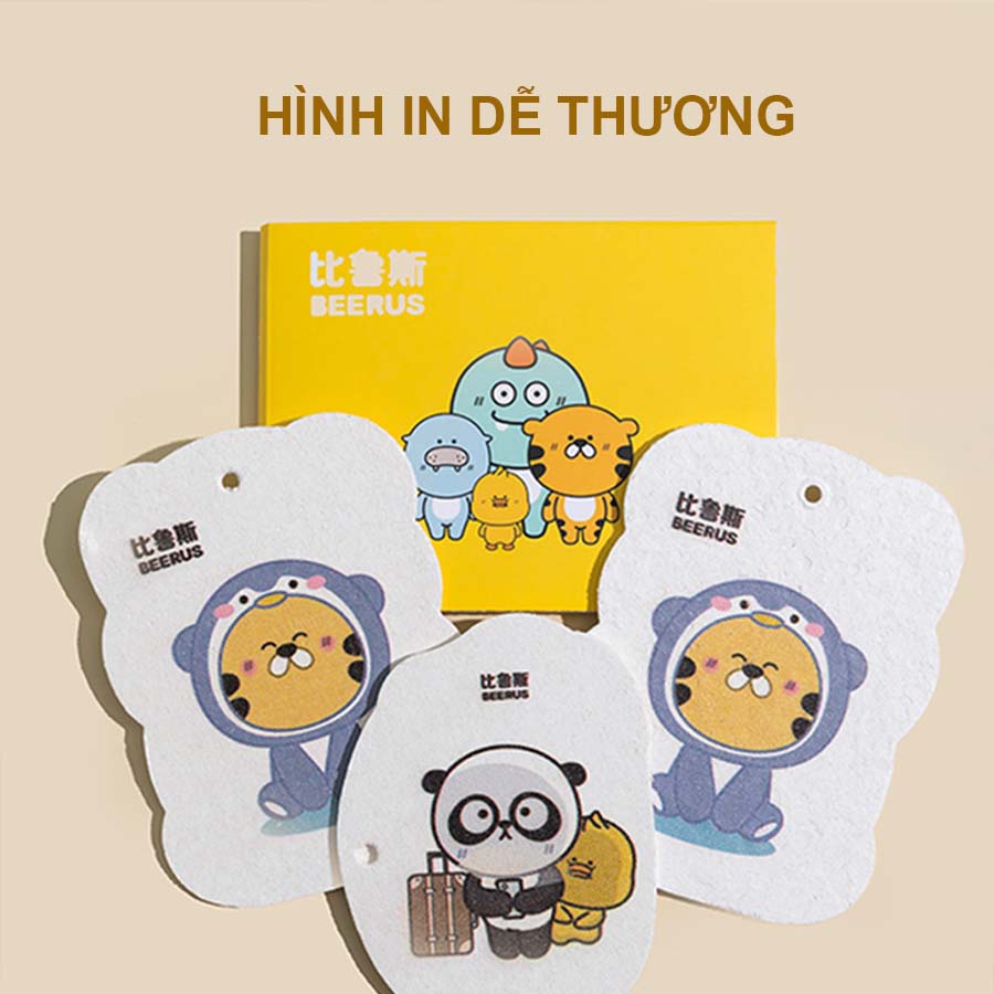 Mút Rửa Chén Dạng Nén Tái Sử Dụng Nhiều Lần Hình Động Vật Chống Vi Khuẩn E003