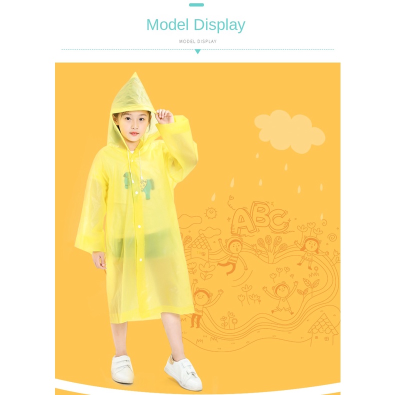 Áo Mưa Liền Thân Bằng PEVA Chống Thấm Nước Phong Cách Mới Thời Trang Dành Cho Trẻ Em