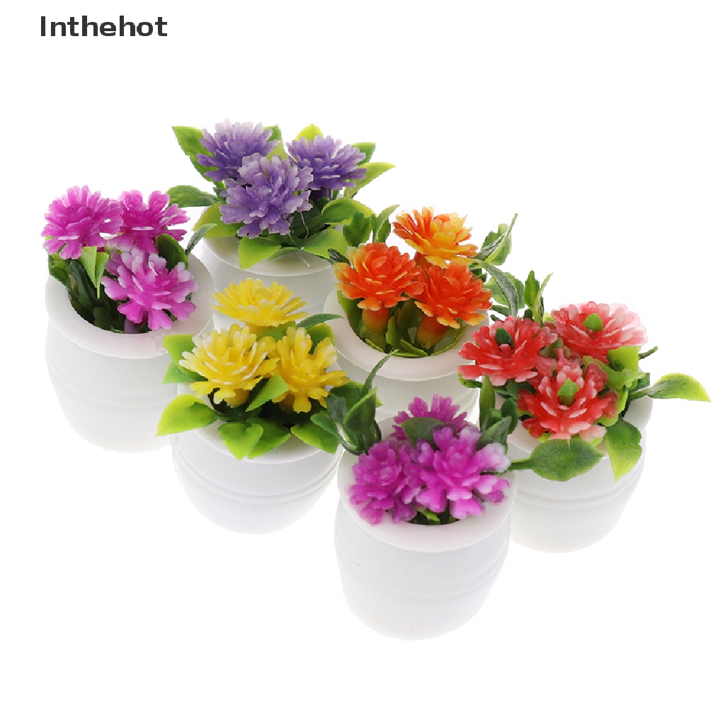 Bộ 3 Chậu Cây Xanh mini Tỉ Lệ 1: 12 Trang Trí Nhà Búp Bê