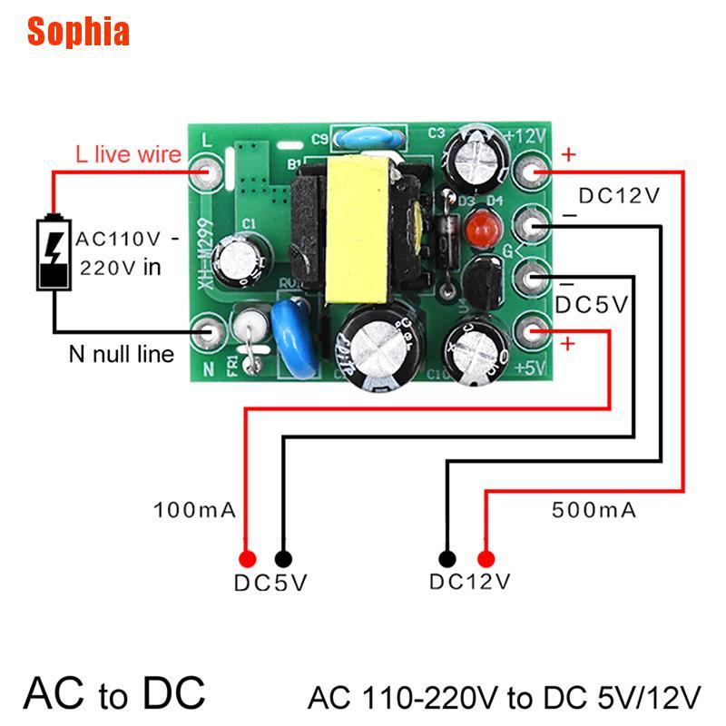 Bảng Mạch Chuyển Đổi Mini Ac-Dc Ac110V 220v Sang Dc 12v 0.2a + 5v