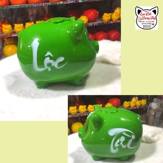 Lợn đất/ Heo đất chữ Tài Lộc (Lợn tròn truyền thống)