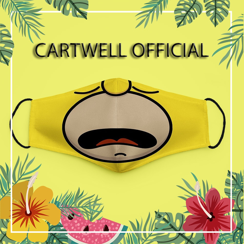 Khẩu trang cute trẻ em cho bé dễ thương đáng yêu thú cưng Hình Vẽ DRAWN CARTWELL vải cotton 100% ngăn bụi mịn kháng khuẩ