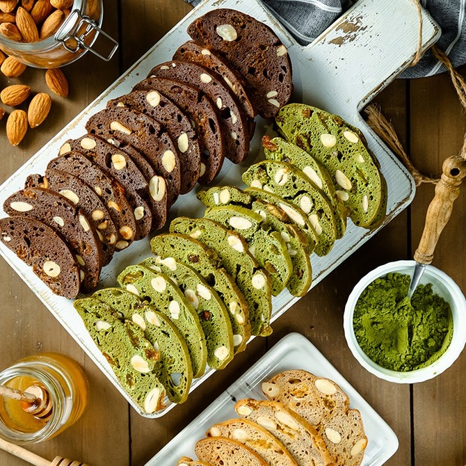 Bánh BISCOTTI nguyên cám KHÔNG ĐƯỜNG dành cho người ăn kiêng, giảm cân