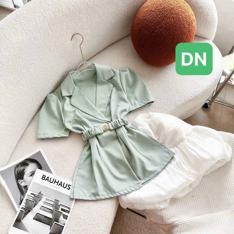 Set Vest phối quần bí có kèm thắt lưng chất đẹp sang trọng