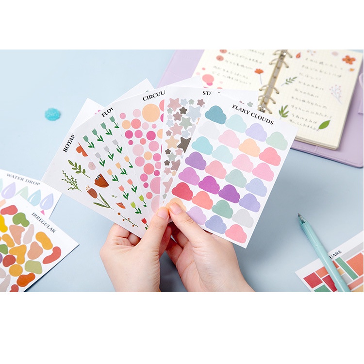 Set Sticker trang trí dễ thương cute, hình dán trang trí sổ tay sổ nhật ký thiệp, quà tặng