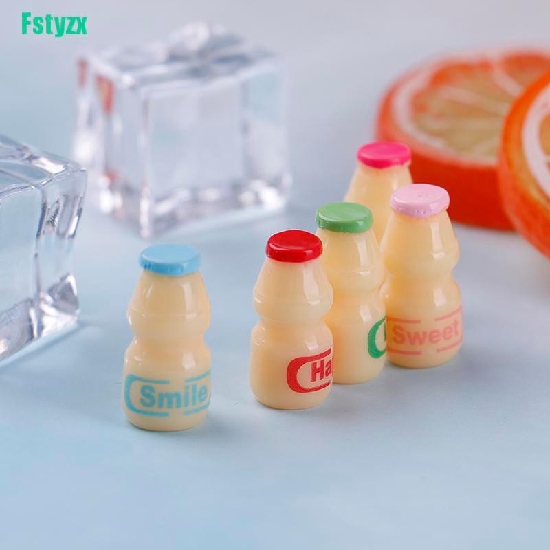 fstyzx 2PCS 1:12 Dollhouse miniature Japanese and Korean food accessories yogurt bottle