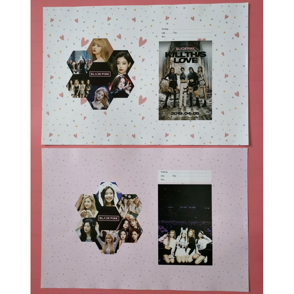 Combo 12 bìa bao vở hình nhân vật Bangtan BLACK PINK