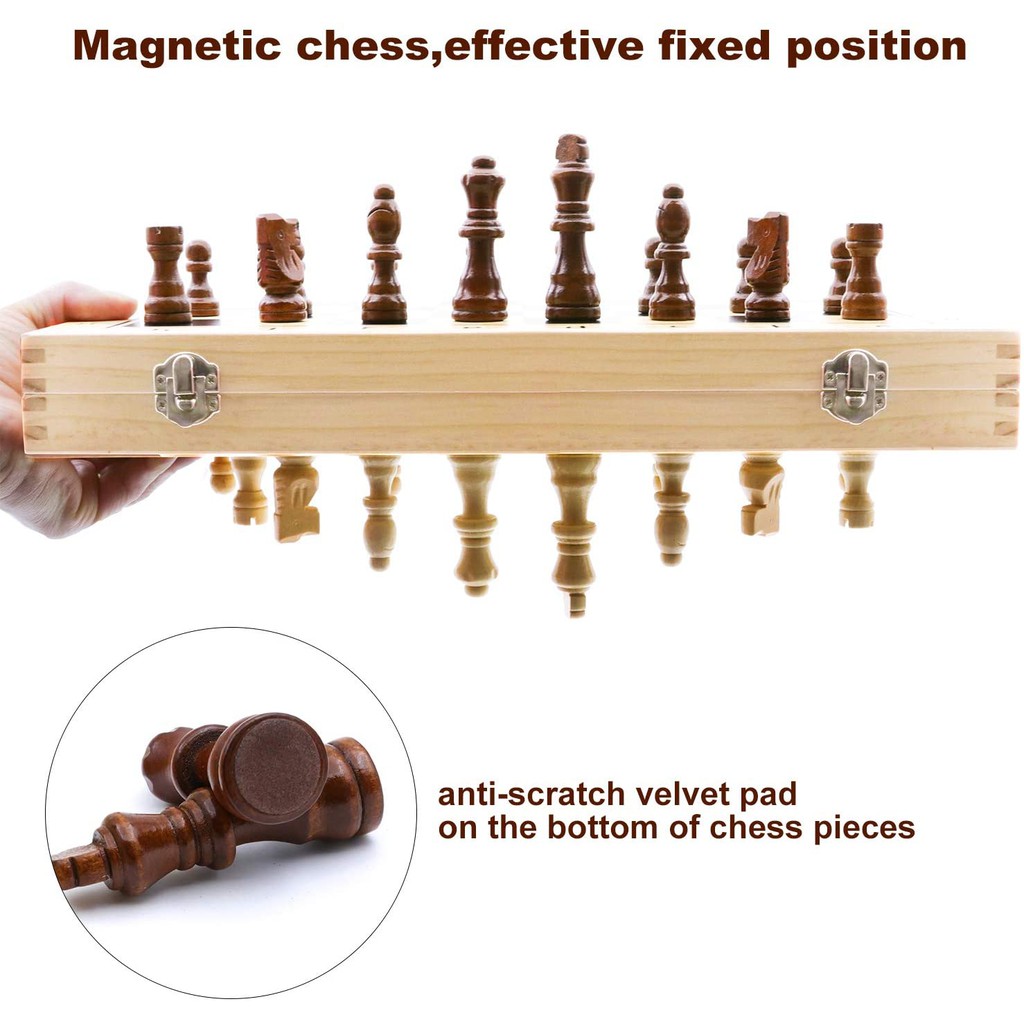 Cờ vua nam châm gỗ board game bộ cao cấp bàn gỗ đồ chơi 29 34x34 39* 39 39x39 cm tặng 2 hậu wooden magnetic chess