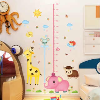 Decal dán tường Thước đo - Voi Hồng