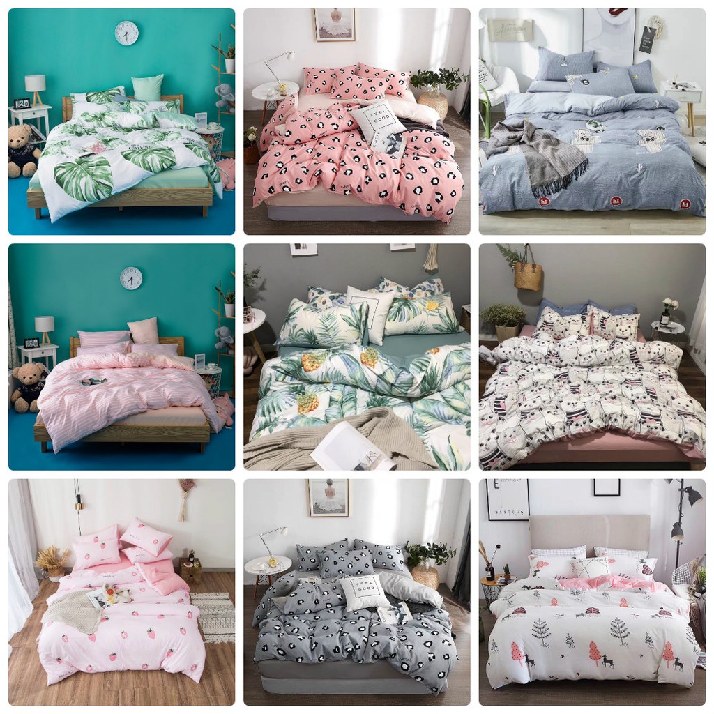 Bộ chăn ga gối cotton đũi mẫu mới 2019 - TỔNG HỢP