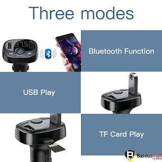 Baseus -BaseusMall VN Bộ tẩu sạc đa năng trên xe hơi Baseus S09A T-Typed Wireless MP3 Car Charger