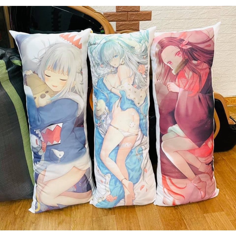 Gối ôm gawr gura-Hololive dài 1mx40cm