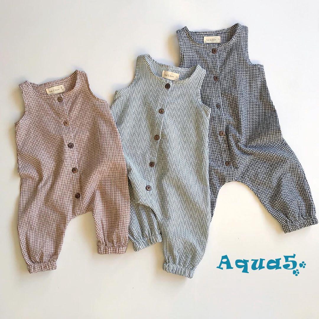 Bộ áo liền quần sát nách xinh xắn cho bé