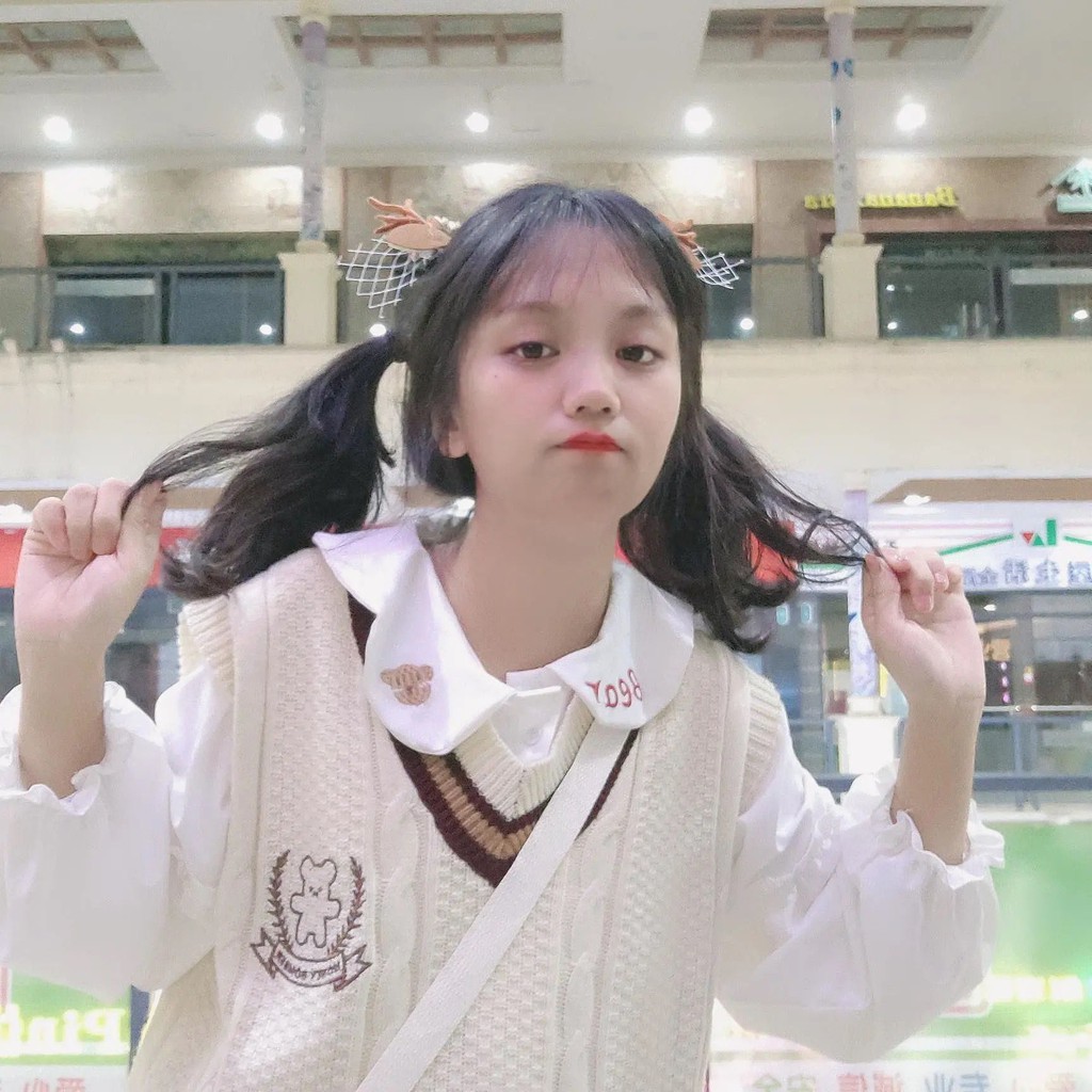 Áo ghi lê sinh viên không tay dáng rộng cổ chữ V phong cách Hàn Quốc dành cho nữ