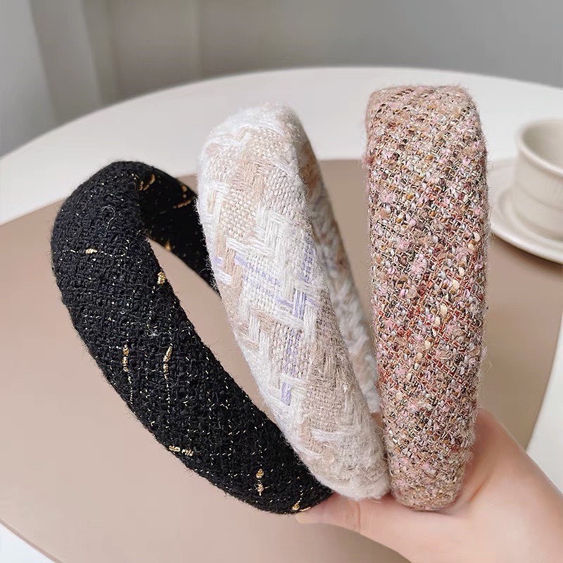 Cài tóc băng đô vải tweed