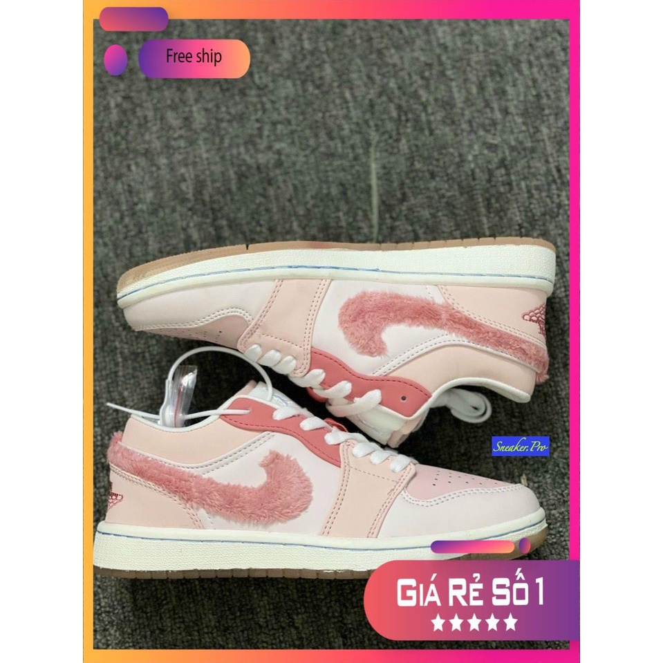 Giày thể thao sneaker Air Jordan 1 Low SE Mighty Swooshers Pink  mắt thần cổ thấp siêu đẹp, cá tính dành cho nữ