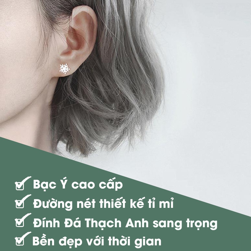 [FREE SHIP] Khuyên tai Bạc Bông Tuyết Đá S925 - Shop Trang Sức Bạc Nữ Uy Tín | MUA ĐỂ NHẬN QUÀ