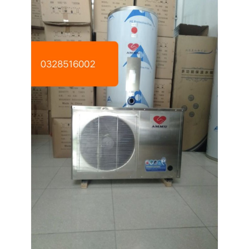 Bơm nhiệt heatpump Ammu kết hợp bồn chứa nước bảo ôn 200l .