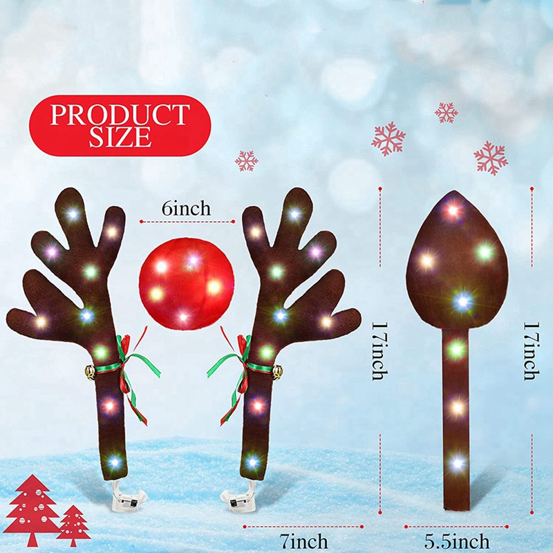 Sừng Hươu Có Đèn LED Trang Trí Xe Hơi Giáng Sinh