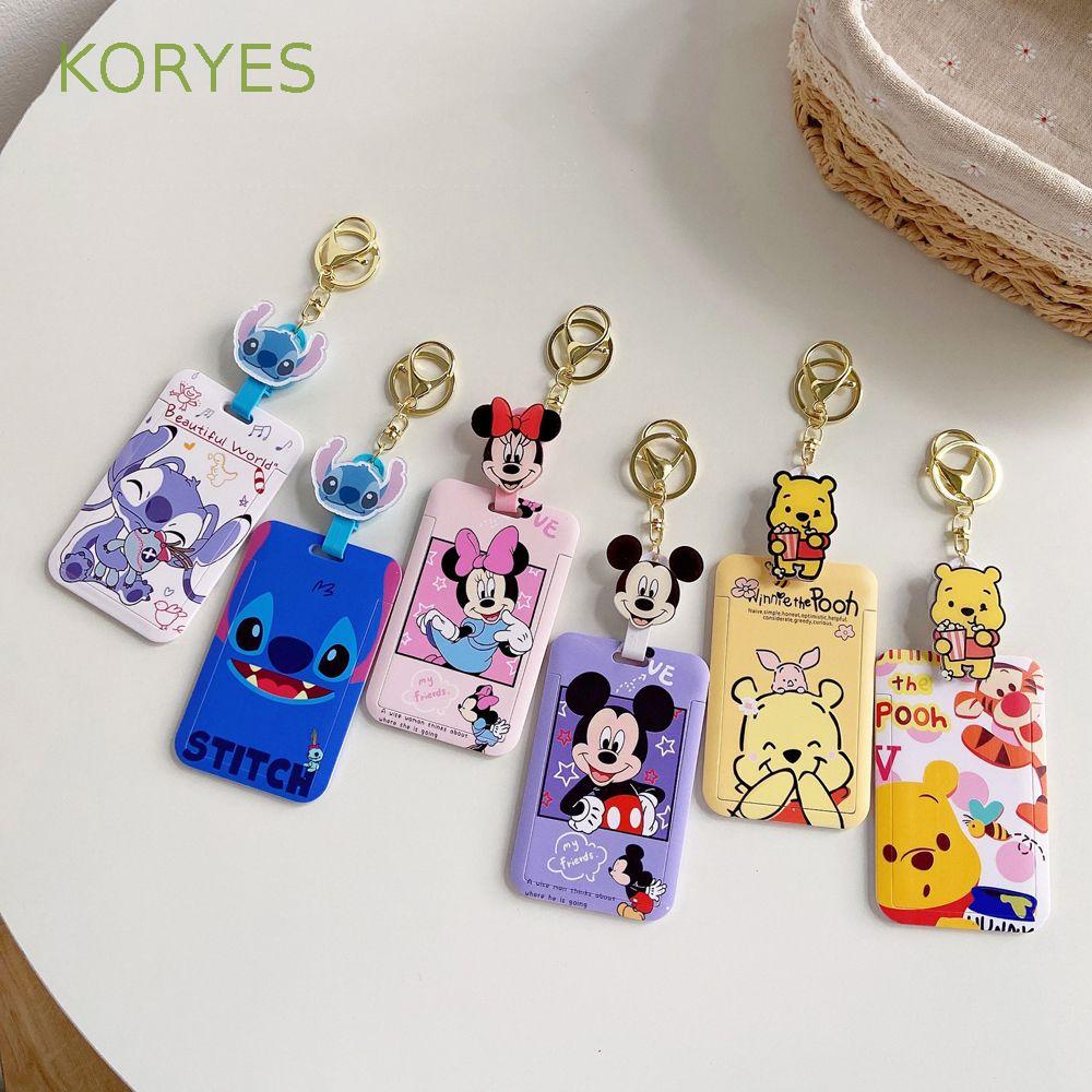 Ví Đựng Thẻ Kèm Móc Khóa Hình Chuột Mickey Stitch Minnie Đáng Yêu