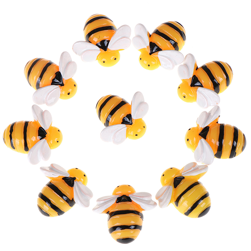 Set 10 phụ kiện hình con ong bằng nhựa trang trí tiểu cảnh