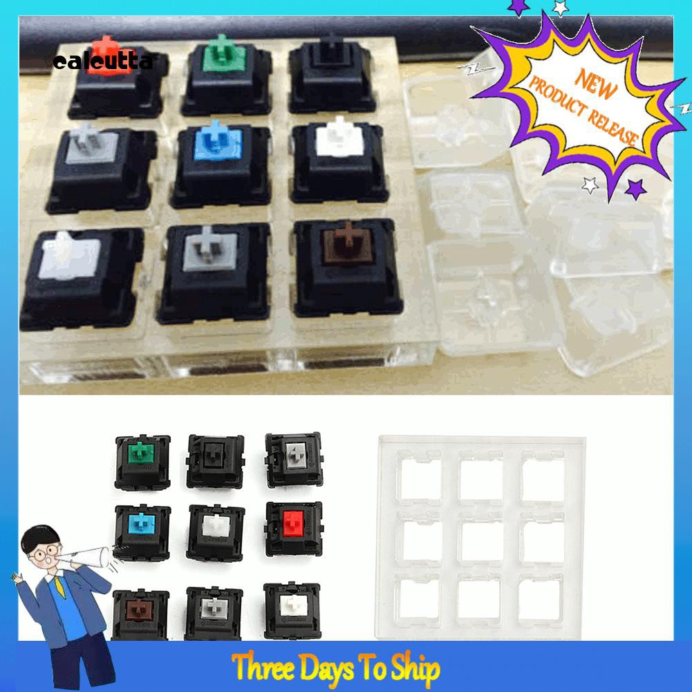 Dụng cụ thử bàn phím bằng acrylic 9 phím nhựa trong suốt cho công tắc Cherry MX