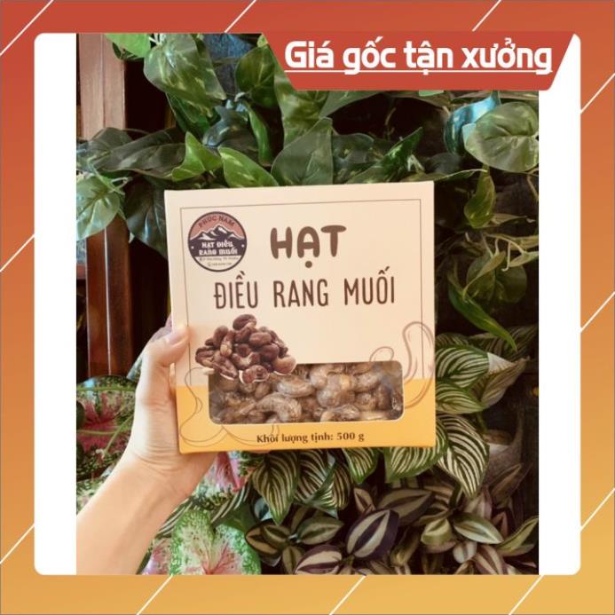 Hạt điều rang muối nguyên vỏ size A Phúc Nam hộp 500g