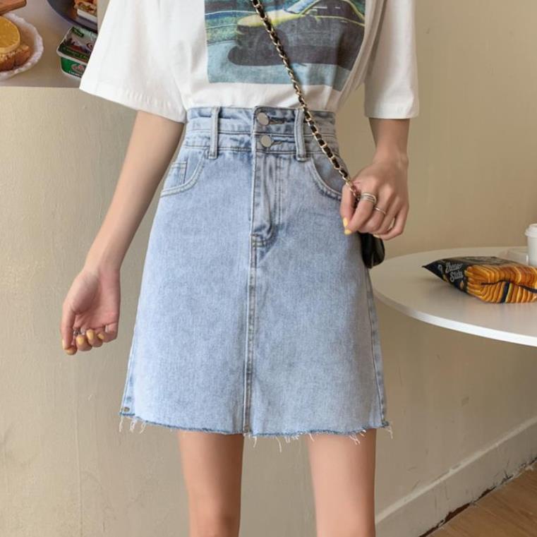 Chân Váy Jean Chữ A Lưng Cao Thời Trang Cho Nữ | BigBuy360 - bigbuy360.vn