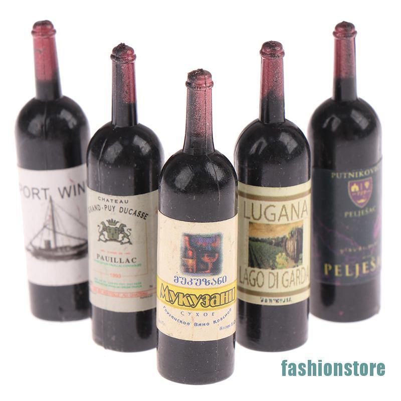 💥💥Set 10 mô hình chai rượu vang mini bằng nhựa dùng để trang trí nhà búp bê
