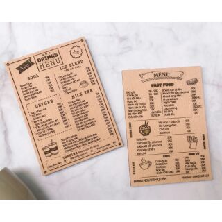 Menu, bảng dịch vụ gỗ