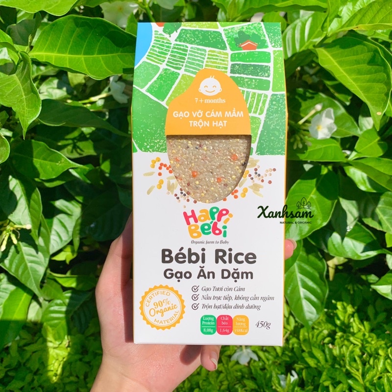 Gạo Cám Ăn Dặm Trộn Hạt Hữu Cơ Cho Bé 450g Bébi Rice - XanhSam Organic
