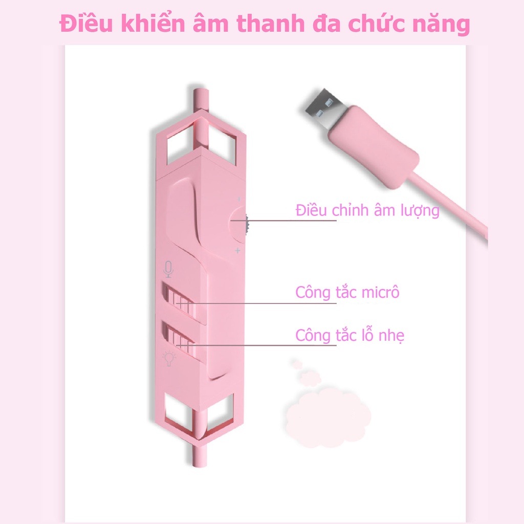 ONIKUMA K9 Bàn phím chuột Tai nghe tai mèo giảm tiếng ồn Tai nghe chơi game gắn trên đầu