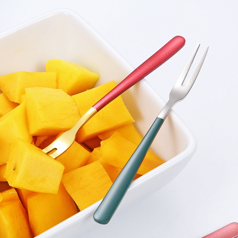 Nĩa Ăn Tráng Miệng Bằng Inox 304 Phong Cách Hàn Quốc