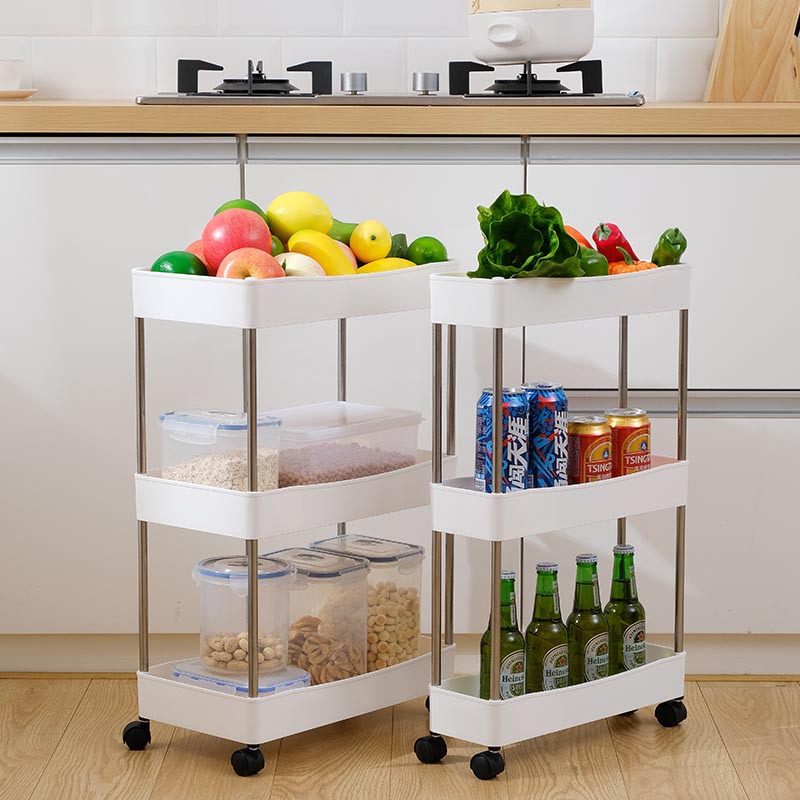 Kệ đựng đồ đa năng 4 tầng/3 tầng có bánh xe gấp gọn thông minh