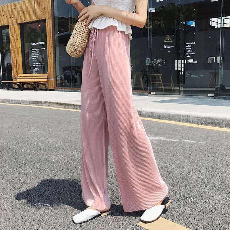 Quần voan ống rộng phong cách Hàn Quốc thanh lịch dành cho nữ | BigBuy360 - bigbuy360.vn