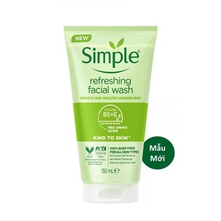 [BAO BÌ MỚI] Sữa Rửa Mặt Simple Kind To Skin Refreshing Facial Wash 150ml
