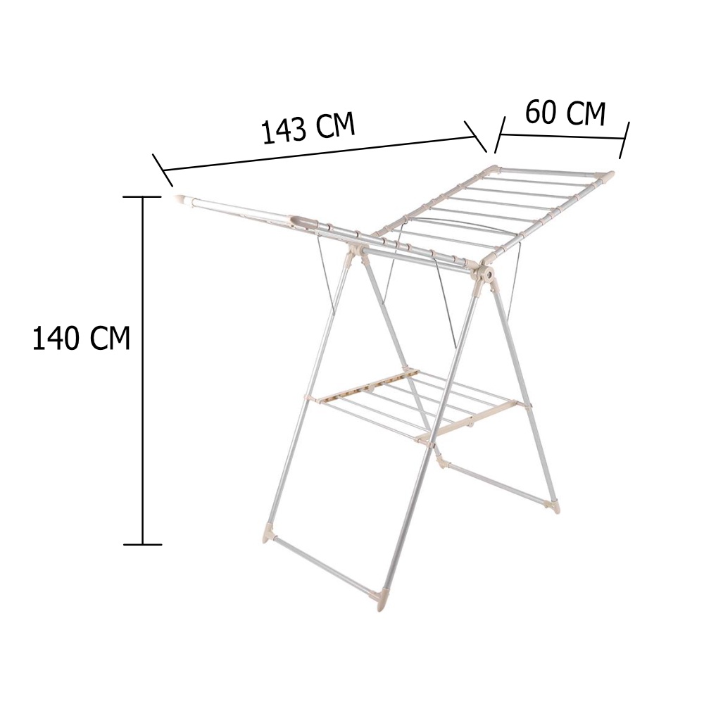 HomeBase PLIM Sào phơi khăn bằng thép mạ có thể gấp lại W143xH97-140xD60cm