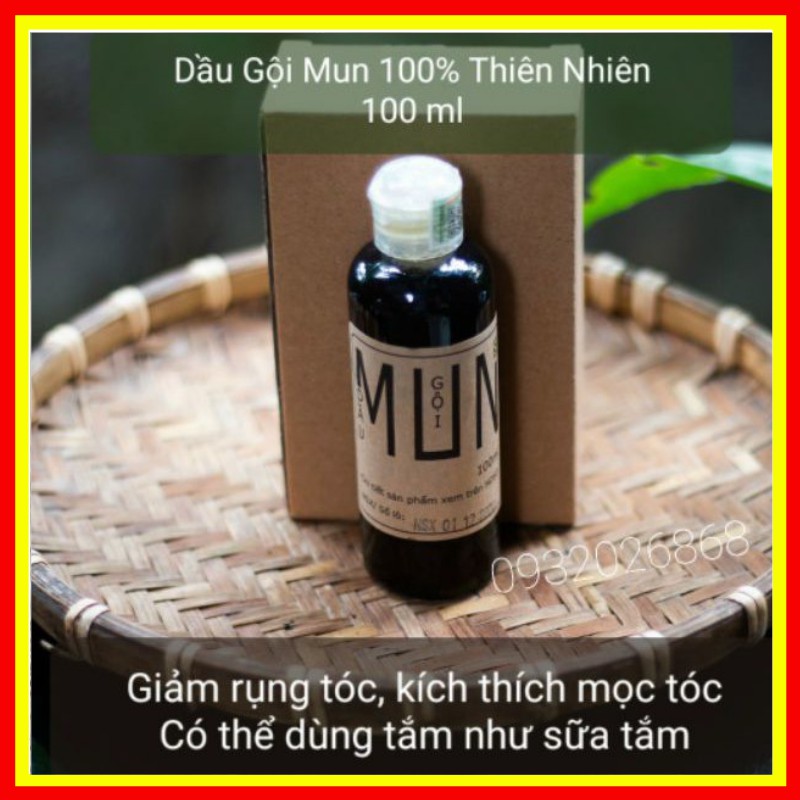 Dầu gội thảo dược Mun Giảm Rụng Tóc, giúp mọc tóc - Mun sinh dược 1 Lọ 100ml