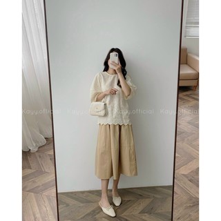 Chân váy vintage dáng dài Hàn Quốc